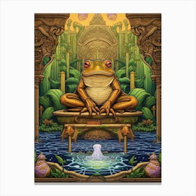 African Bullfrog On A Throne Storybook Style 3 Canvas Print
