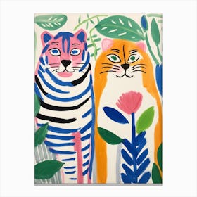 Colourful Kids Animal Art Bengal Tiger 3 Canvas Print