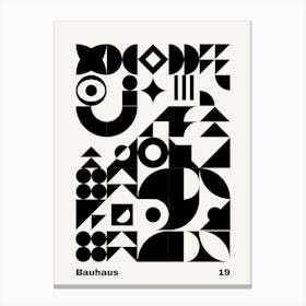 Geometric Bauhaus Poster B&W 19 Canvas Print