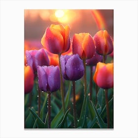 Tulips At Sunset 2 Canvas Print