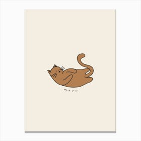 Neutral Meow Cat Canvas Print