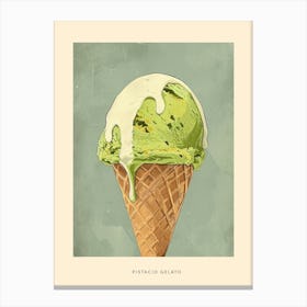 Pistacio Gelato Art Deco Poster Canvas Print