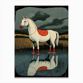 Horse In The Water Canvas Print