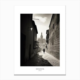 Poster Of Segovia, Spain, Black And White Analogue Photography 3 Canvas Print