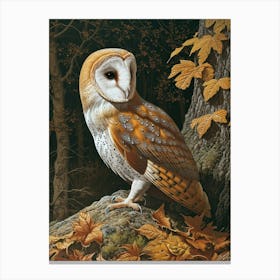 Barn Owl Relief Illustration 1 Canvas Print