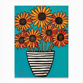 Sunflowers In A Vase 24 Canvas Print