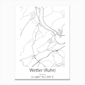 Wetter (Ruhr),Germany Minimalist Map Lienzos