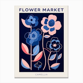 Blue Flower Market Poster Camellia 3 Canvas Print