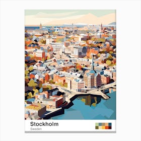 Stockholm, Sweden, Geometric Illustration 1 Poster Canvas Print