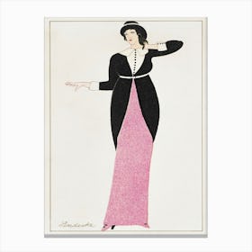 Woman In A Long Tubular Dress (1912), Otto Friedrich Carl Lendecke 1 Canvas Print
