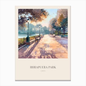 Ibirapuera Park Lisbon Portugal Vintage Cezanne Inspired Poster Canvas Print