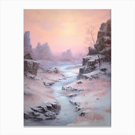 Dreamy Winter Painting Pribaikalsky National Park Russia 2 Canvas Print