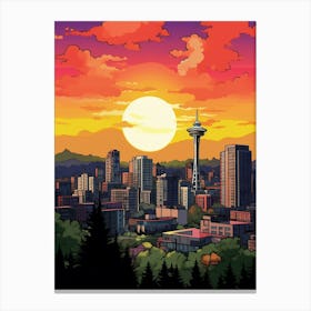 Bellevue Washington Pixel Art 7 Canvas Print
