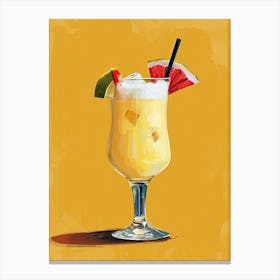 Yellow Tropical Cocktail 4 Canvas Print