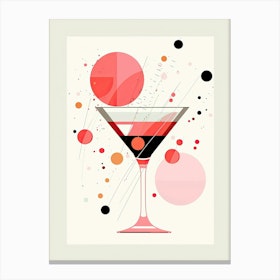 Mid Century Modern Cosmopolitan Floral Infusion Cocktail 1 Canvas Print