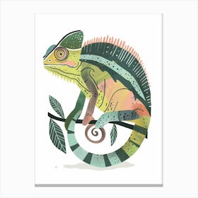 Green Jackson S Chameleon Abstract Modern Illustration 2 Canvas Print