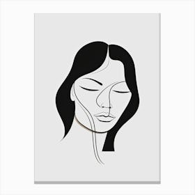 Woman Portrait Line Art 3 Canvas Print