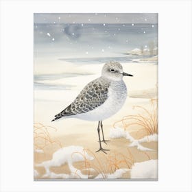 Winter Bird Painting Grey Plover 1 Canvas Print