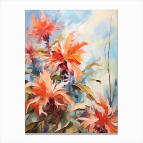 Fall Flower Painting Bee Balm 3 Canvas Print