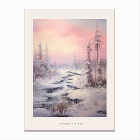 Dreamy Winter Painting Poster Lapland Finland 4 Canvas Print