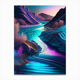 River Current, Landscapes, Waterscape Holographic 1 Canvas Print