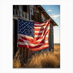 American Flag Evoking Sentiments Of Patriotism And Liberty Displayed Majestically Against A Weather (4) Canvas Print