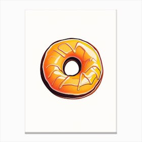 Honey Glazed Donut Abstract Line Drawing 1 Canvas Print