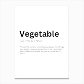 Vegetable Definition Meaning Canvas Print