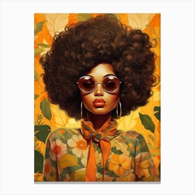 Afro Fashionista Retroillustration 3 Canvas Print