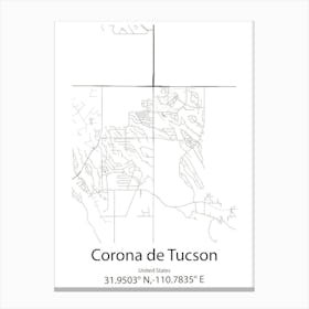 Corona,United States Minimalist Map 1 Canvas Print