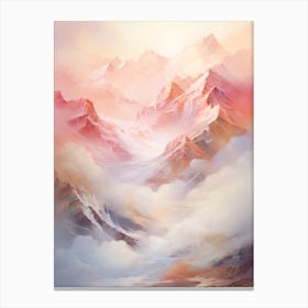 Pink Abstract Mountain Landscape #2 Canvas Print