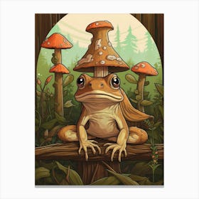 Wood Frog On A Throne Storybook Style 8 Canvas Print