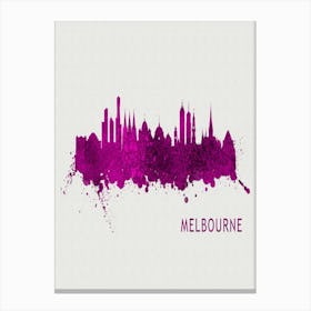 Melbourne Australia City Purple Canvas Print