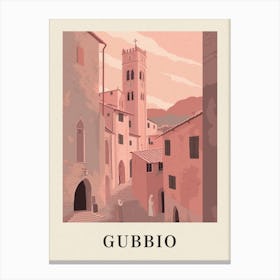 Gubbio Vintage Pink Italy Poster Canvas Print