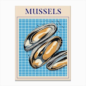 Mussels Seafood Poster Canvas Print