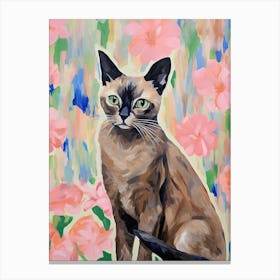 A Tonkinese Cat Painting, Impressionist Painting 2 Canvas Print