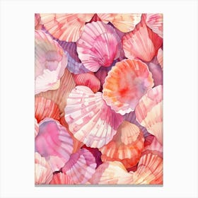 Watercolor Sea Shells Canvas Print
