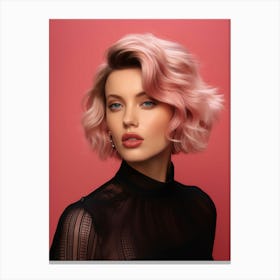 Pink Haired Woman Canvas Print