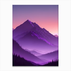 Misty Mountains Vertical Composition In Purple Tone 61 Canvas Print