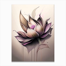 Lotus Flower Petals Graffiti 2 Canvas Print