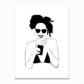 Afro Girl In Bikini Canvas Print