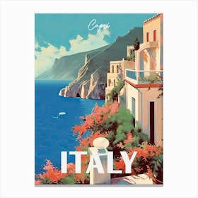 Capri Italy Travel Poster 4 Canvas Print
