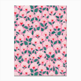 Hoya Hearts - Pink Teal Canvas Print