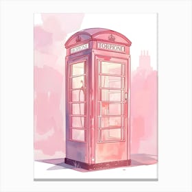 Pink Telephone Booth 1 Canvas Print