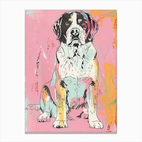 Greater Swiss Mountain Dog Dog Pastel Line Watercolour Illustration  3 Canvas Print