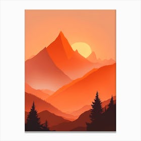 Misty Mountains Vertical Composition In Orange Tone 87 Canvas Print