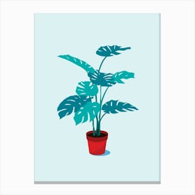 Monstera Plant Wall Art Canvas Print