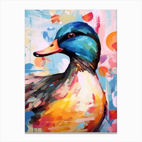 Bird Painting Collage Mallard Duck 2 Canvas Print
