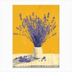 Lavender Flowers On A Table   Contemporary Illustration 2 Canvas Print