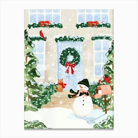 Snowman Winter Canvas Print